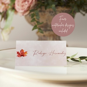 Modèle de marque-place pour Thanksgiving, marque-places automne imprimables, décoration de fête automne, marque-places automne mariage, table de Thanksgiving, #FFC #AUT