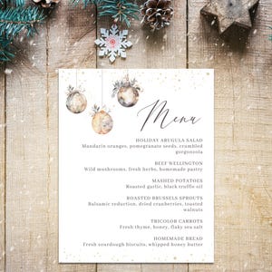 Szablon znaku menu świątecznego, menu bufetu świątecznego do wydrukowania, menu świąteczne 8x10, menu na imprezę świąteczną, menu kolacji świątecznej, #VIC #JOC