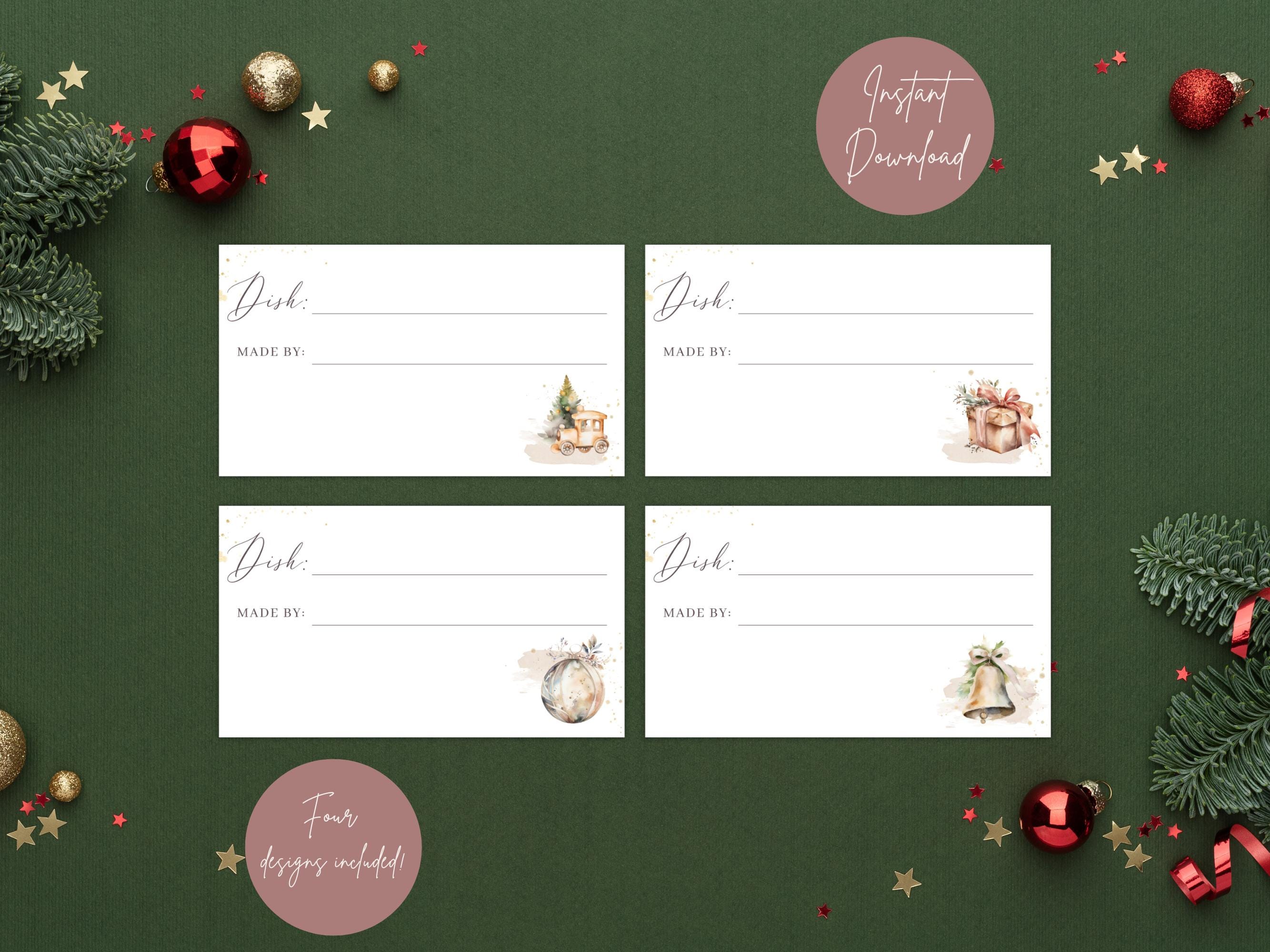 Potluck Labels Christmas Potluck Buffet Card Printable, Holiday Buffet Labels ...