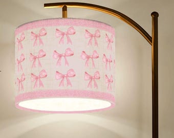 Pink Bow Nursery Light Girl Baby Shower Gift New Mom Present Decorative Knot Floor Lamp Rose Ribbon Lighting Girly Lace Kid Room Decor