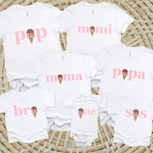 Familie Passender 1. Geburtstag Eis Geburtstag Shirt Geburtstagsparty TShirt Eiscreme Party Erster Geburtstag Süß Ein Geburtstag T-Shirt Benutzerdefinierte Name
