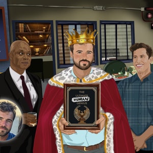 Brooklyn 99 portraits personnalisés, gagnant d'un casse d'Halloween, cadeau d'Halloween, cadeau pour partenaire, cadeau pour la Saint-Valentin, Captain Holt, Jake Peralta