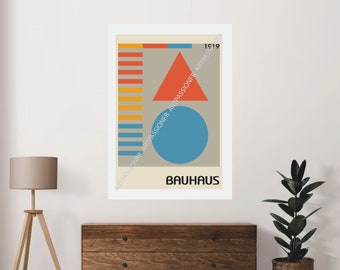 Affiche d'exposition Vintage - Bauhaus - Impression poster Art qualité professionnelle - Affiche d'Art - Encre pigmentée