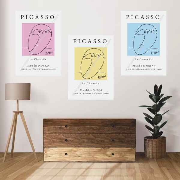 La Chouette - Pablo Picasso - Impression poster qualité professionnelle - Affiche exposition - Encre pigmentée