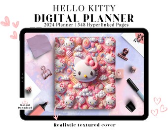 Kitty Planner, 2024 Digital Planner, Kitty Themed Planner, GoodNotes and Notability, Passion Planner, iPad Planner