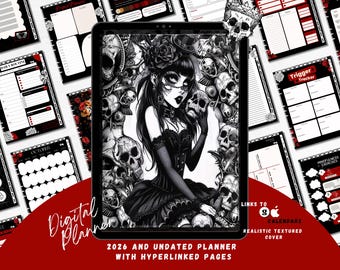 Goth Planner, 2026 Gothic Digital Planner, Dated and Undated Planner, Goth Girl Planner, GoodNotes Planner, Notability Planner, iPad Planner
