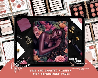 Black Girl Planner, 2026 and Undated Planner, 2026 Black Girl Digital Planner, GoodNotes Planner, iPad Planner
