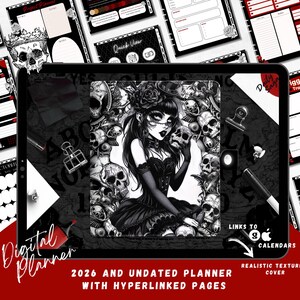 Goth Planner, 2026 Goth Digital Planner, Witchy Planner, 2026 and Undated Goth Planner for GoodNotes and Notability, Goth Calendar