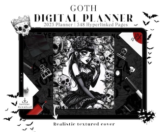 2025 Goth Planner, Gothic Digital Planner, Witchy Planner, 2025 Goth Planner for GoodNotes and Notability, Witchy Journal, Goth Calendar