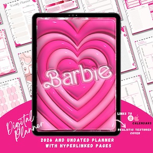 Rosa Digitaler Planer, undatierter und datierter digitaler Planer für iPad, GoodNotes, Notability, Daily, Work, Monthly Organizer