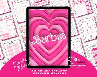 Pink Digital Planner, Undated and Dated Digital Planner for iPad, GoodNotes, Notability, Daily, Work, Monthly Organizer