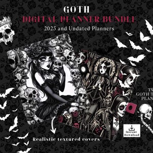 2025 Goth Planner, Gothic Digital Planner Bundle, 2025 and Undated Gothic Planner, GoodNotes and Notability, Witchy Planner, Gothic Calendar