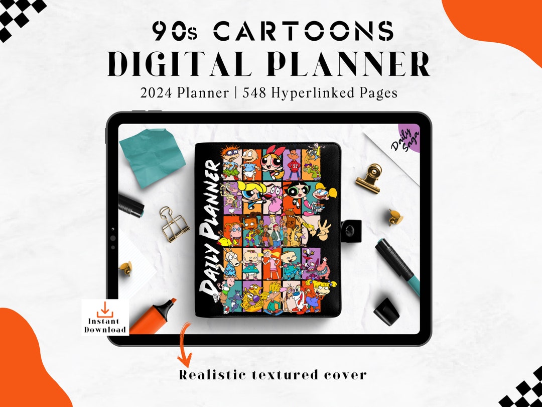 2024 Digital Planner, Unleash Nostalgia With Our 90s Cartoons 2024