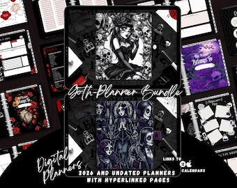 2026 Goth Planner, Gothic Digital Planner Bundle, 2026 Gothic Planner, GoodNotes and Notability, Witchy Planner, Goth Calendar