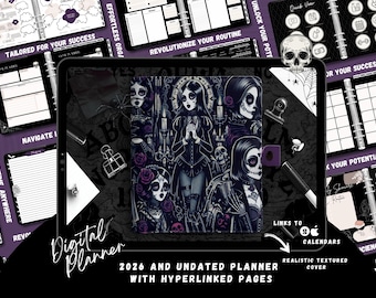 Goth Planner, 2026 Witchy Digital Planner, 2026 and Undated Planner, GoodNotes and Notability, Gothic Digital Planner, 2026 Goth Calendar