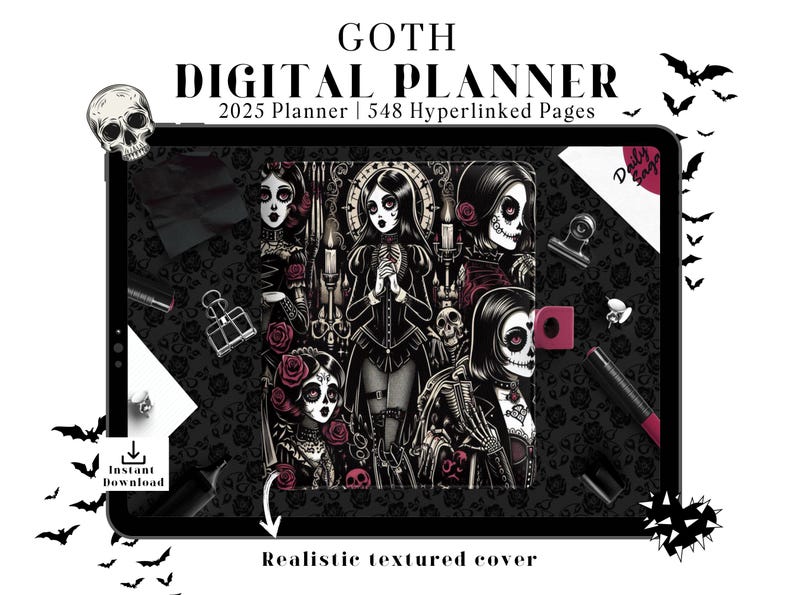 2025 Goth Planner, Witchy Digital Planner, 2025 Digital Planner