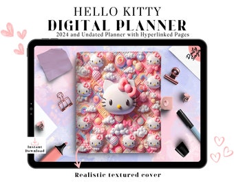 Kitty Planner, 2024 Digital Planner, Undated Digital Planner, Kitty Themed Planner, GoodNotes and Notability, Passion Planner, iPad Planner
