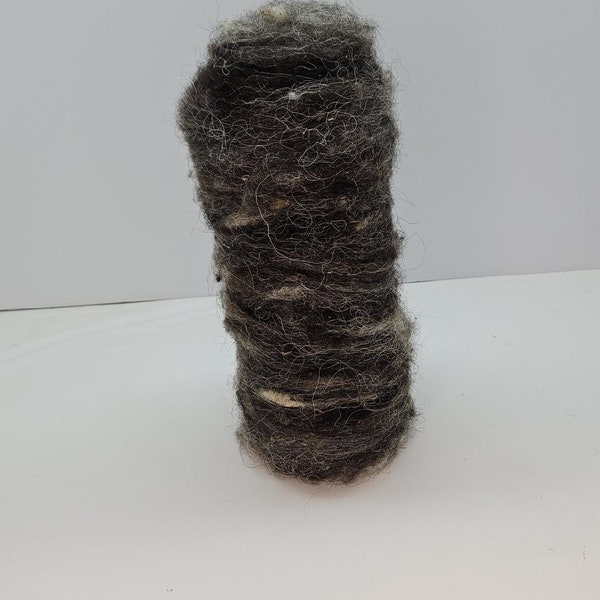 Icelandic wool roving - grey with white
