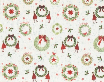 Cotton fabric winter wreaths acufactum Kerstin Heß 0.5 m