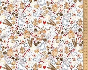 Cotton fabric acufactum Christmas Bakery by Kerstin Heß 0.5 M