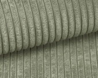 Corduroy fabric in sage and thyme shade - velvet corduroy - wide-wale corduroy