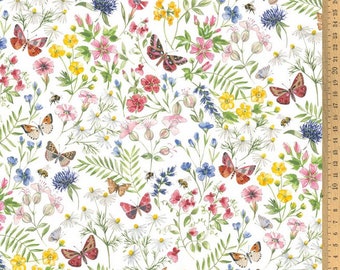 Cotton fabric flower garden acufactum by Kerstin Heß 0.5 m