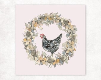 1 Patch - Lucky Chicken - 60 x 60 mm acufactum Kerstin Heß Woven Label Patch