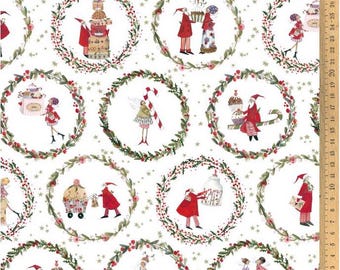 Cotton fabric acufactum Christmas treat by Silke Leffler 0.5 m
