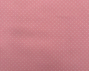 Pink cotton fabric with white polka dots, poplin by Poppy, cotton, 0.5 m