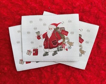 2 patches -Nikolaus- 60 x 50 mm acufactum Kerstin Heß woven label patch