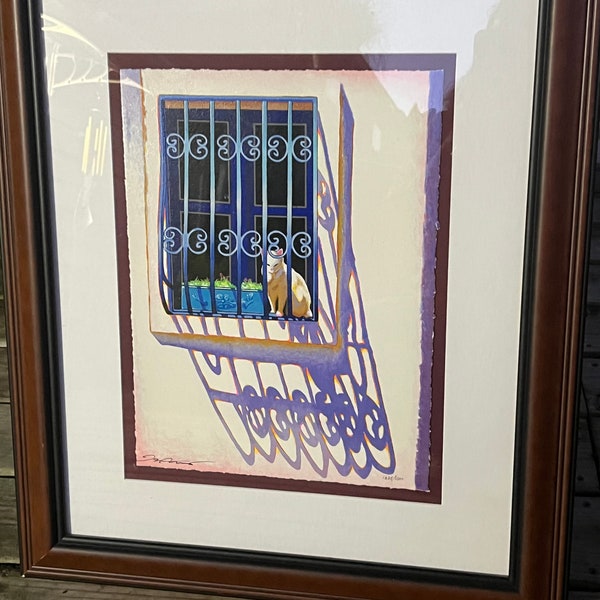 Sunning, Framed Serigraph by Igor Medvedev with COA and registration 23x 28 in.