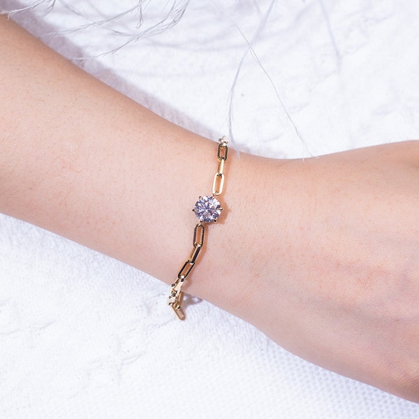 Diamant Armband, Massivgold, Handgemacht, Für Frauen, Geschenk, Diamant, 14K & 18K Gold