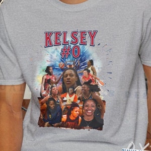 Kelsey Mitchell shirt, Photo Collage of Kelsey Mitchell, Fever, Women&#39;s basketball Unisex Softstyle T-Shirt to support your favorite Player