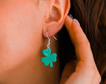 Acrylic Shamrock Earrings