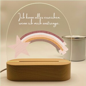 Nachtlicht Affirmation Sternschnuppe, Nachttischlampe mit Spruch Acryl, gemütliches Licht Affirmation, Lampe Selbstliebe, Geschenk Teenie
