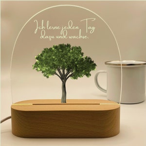 Nachtlicht Affirmation Baum, Nachttischlampe mit Spruch Acryl, gemütliches Licht Affirmation, Lampe Selbstliebe, Geschenk Teenie