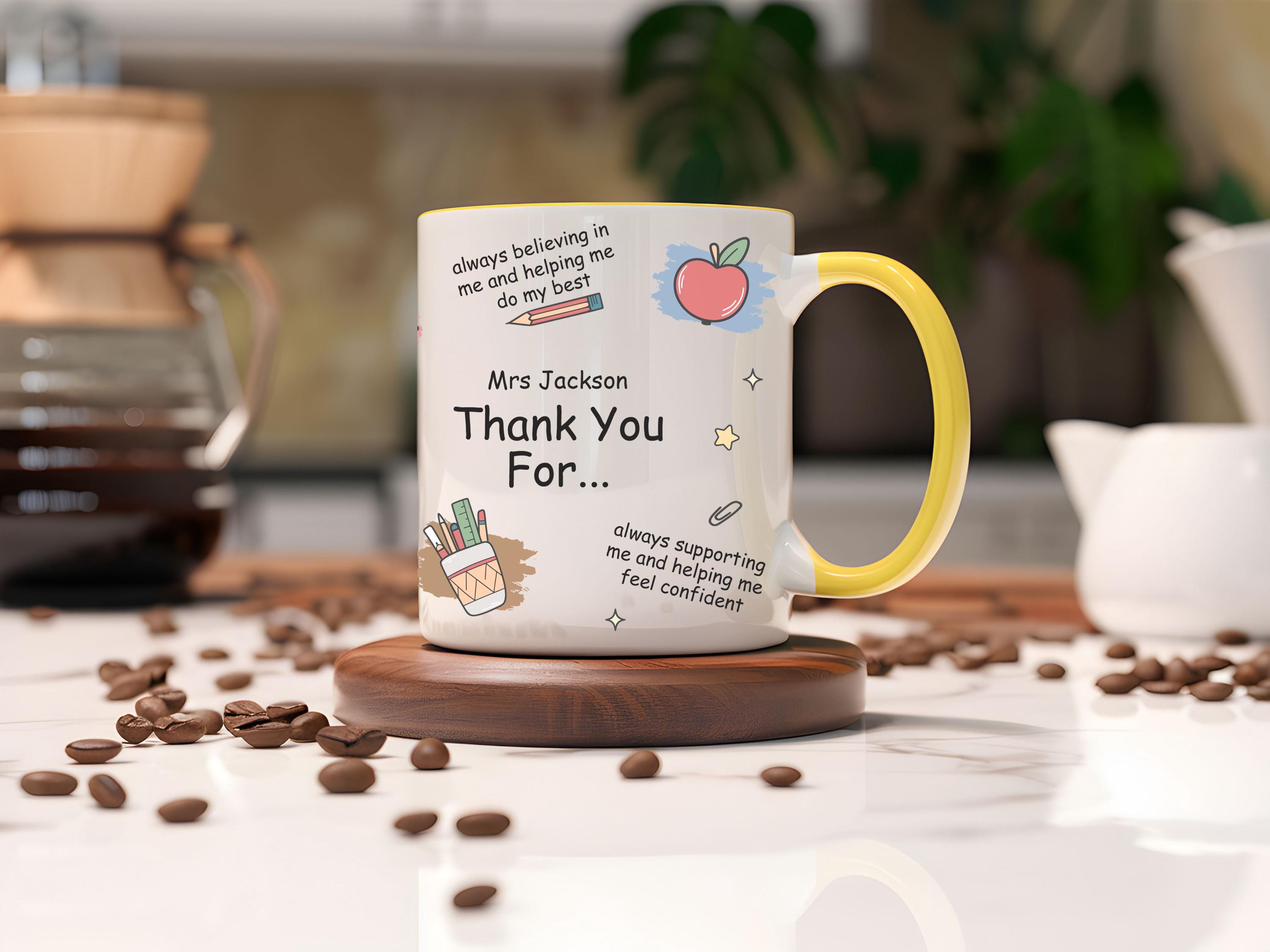 Personalized Thank You Teacher Mug, Teacher Appreciation Gift, Back to ...