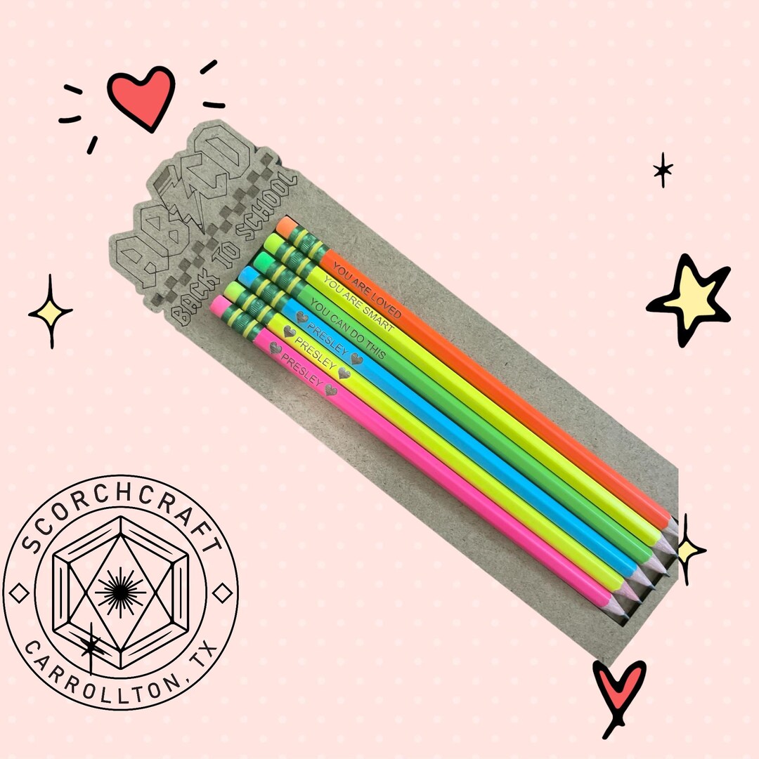 Personalized Pencils | Engraved Pencils | Back to School | 12 Pack ...