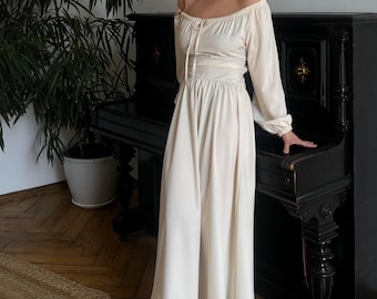 Vestido midi con hombros descubiertos / Espalda con cordones, para novias e invitadas de boda (S-5XL)