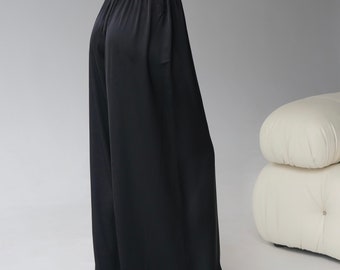 Palazzo pants| Wide leg pants| Palazzo| Trouser| Silk pants|Loose fit silk palazzo pants|Palazzo Pants|Black Pants|