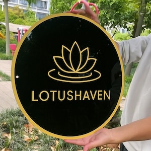 Custom Acrylic Business Logo Sign | Round Acrylic Logo Sign | Business Logo Sign | Salon Sign | Small Business Wall Decor