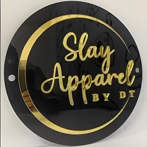 3D Round Business Logo Sign | Custom Acrylic Business Sign | Salon Decor | Office Storefront | Wall Sign | Salon Sign | FREE SHIPPING