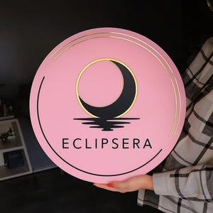 Custom 3D Acrylic Business Logo Sign, Round Storefront Decor