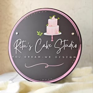 Custom Acrylic Business Sign, Business Logo Sign, Acrylic Welcome Sign, Business Sinage, Round Acrylic Sign