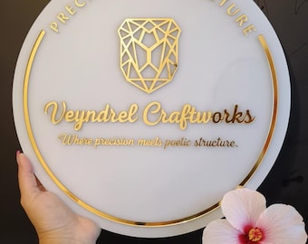 Acrylic Business Logo Sign | Custom Logo Sign | Welcome Sign | Salon Sign
