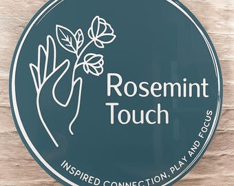 Custom Acrylic Business Sign, 3D Round Acrylic Logo Sign, Business Logo Sign, Acrylic Welcome Sign, Acrylic Bar Sign