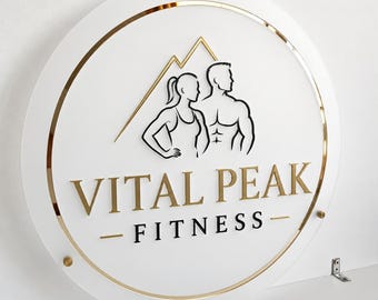 3d Round Business Signs | Custom Acrylic Logo | Office Wall Decoration | Salon Sign | Reception Sign