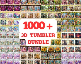 1000+ Mega Bundle 3D Tumbler Wraps Sublimation Designs, 20 oz Tumbler Wrap, Skinny Purple - Unicorn - Barbie - Highland Cow Tumbler Wrap