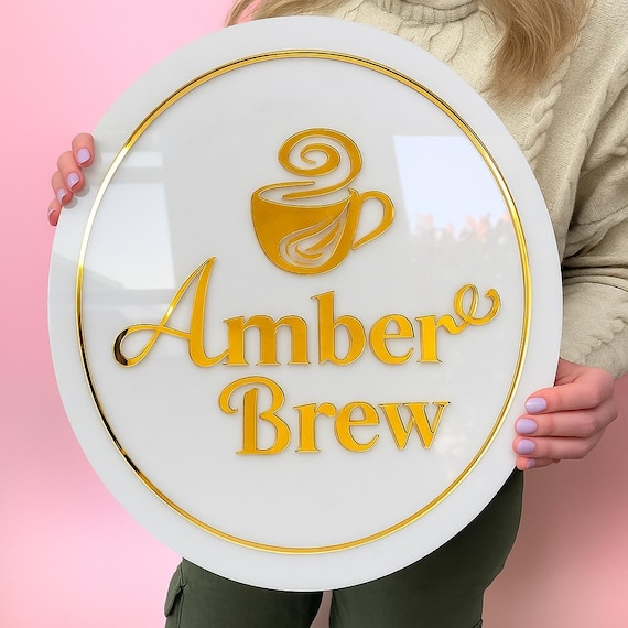 3D Custom Acrylic Logo Sign, Acrylic Business Sign, Custom Logo Sign, Business Logo Sign, Round Acrylic Sign, Personalized Sign, Wall Decor