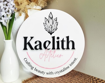 Acrylic Business Sign | Custom Logo Sign | Welcome Sign | Acrylic Logo Sign | Salon Sign